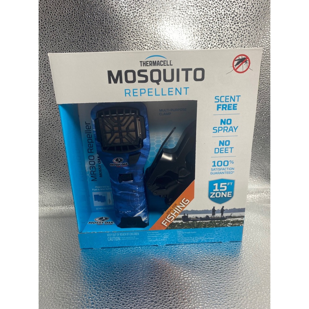 Thermacell MR300 Portable Mosquito Repeller Mossy Oak Blue Fishing Camo New